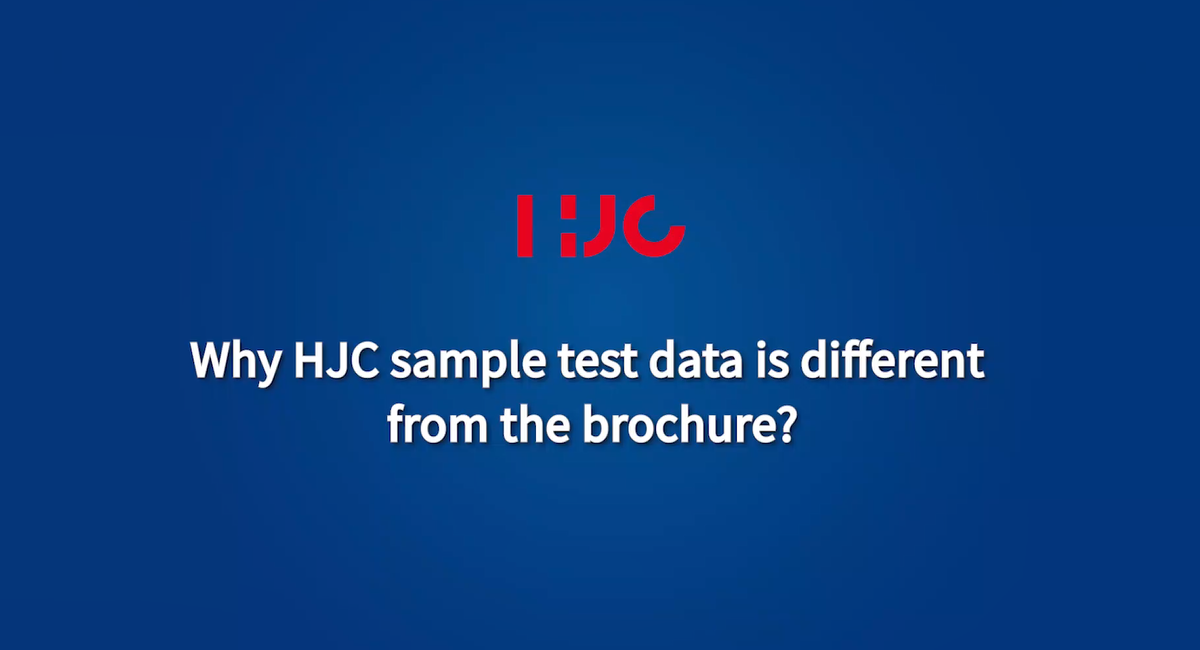 Why HJC sample test data is different from the brochure?